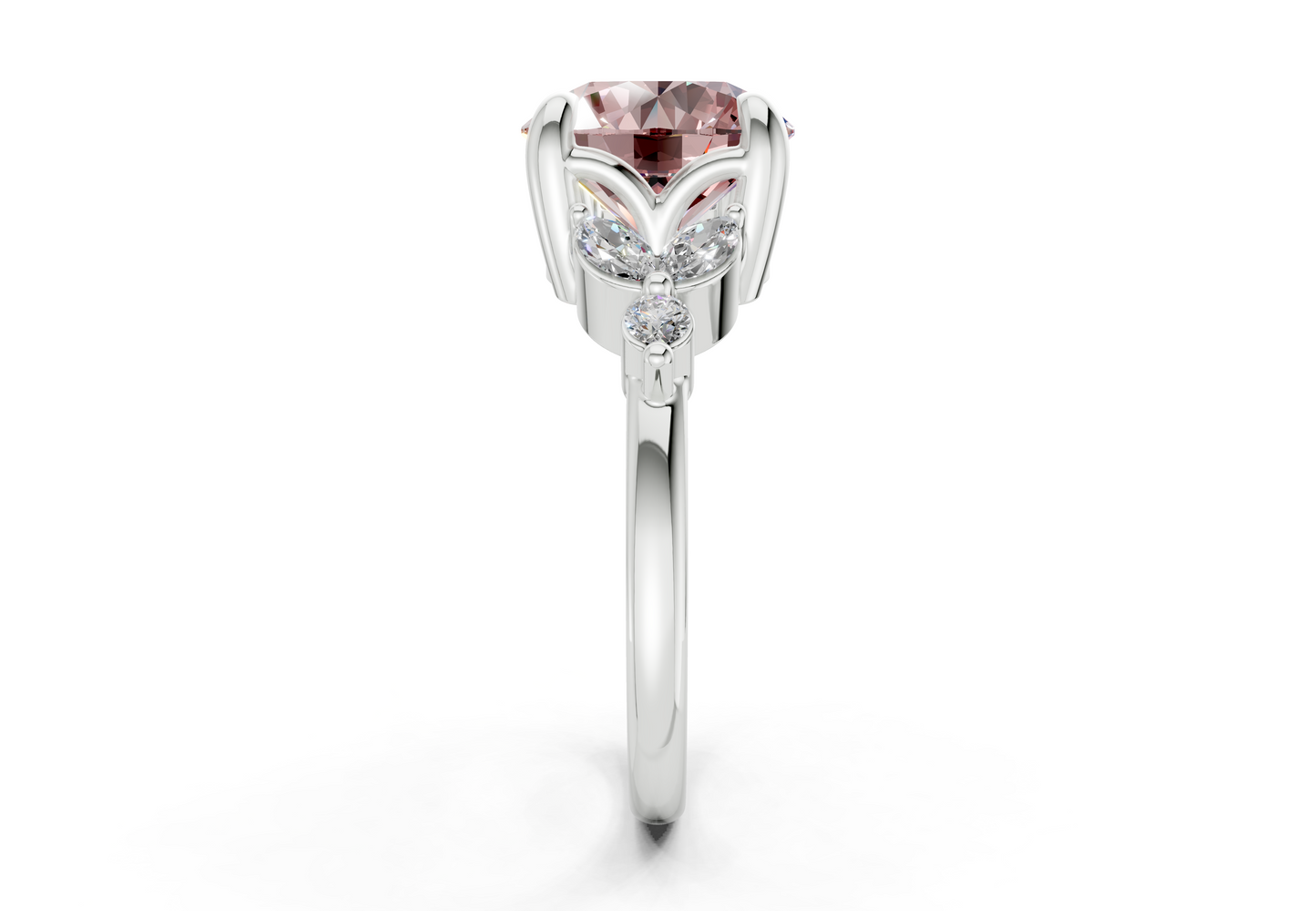 Elysium Pink Diamond Accent Round Cut 1.9mm Engagement Ring