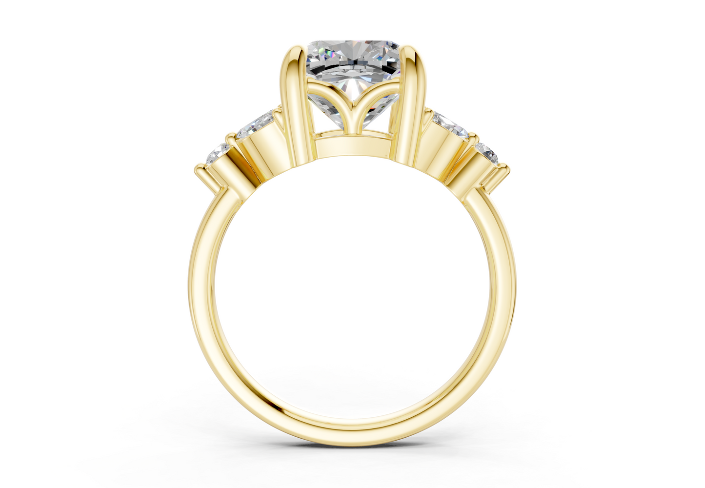 Elysium Diamond Accent Cushion Square Cut 1.9mm Engagement Ring