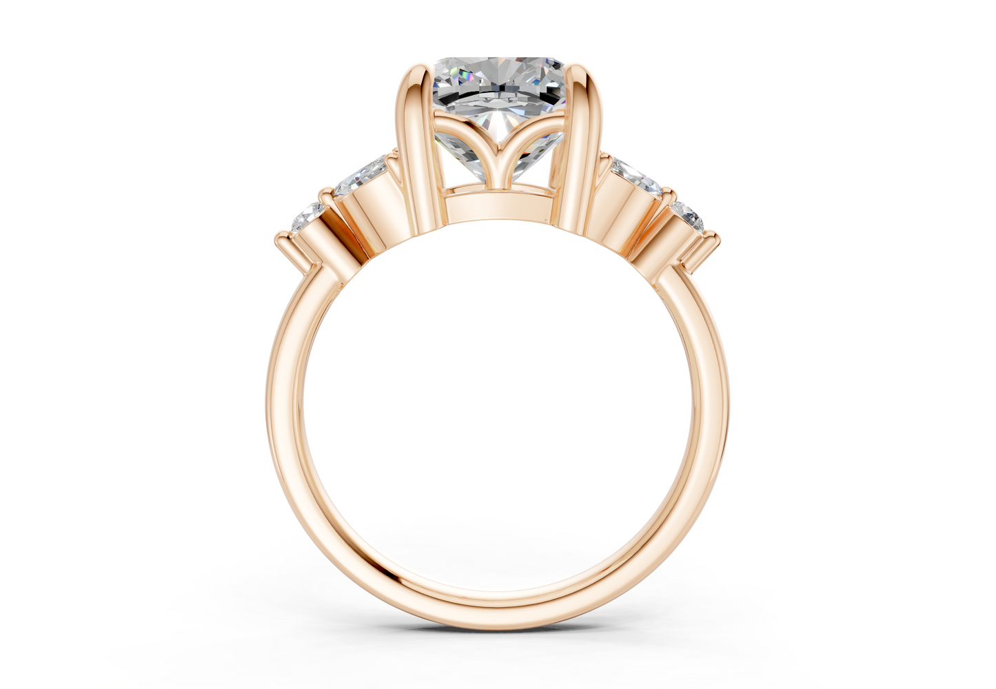 Elysium Diamond Accent Cushion Square Cut 1.9mm Engagement Ring