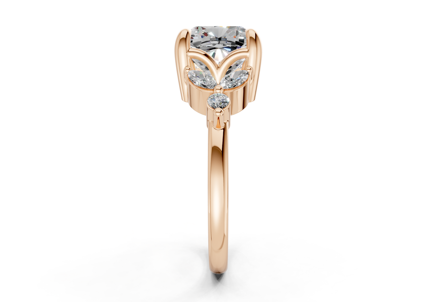 Elysium Diamond Accent Cushion Square Cut 1.9mm Engagement Ring