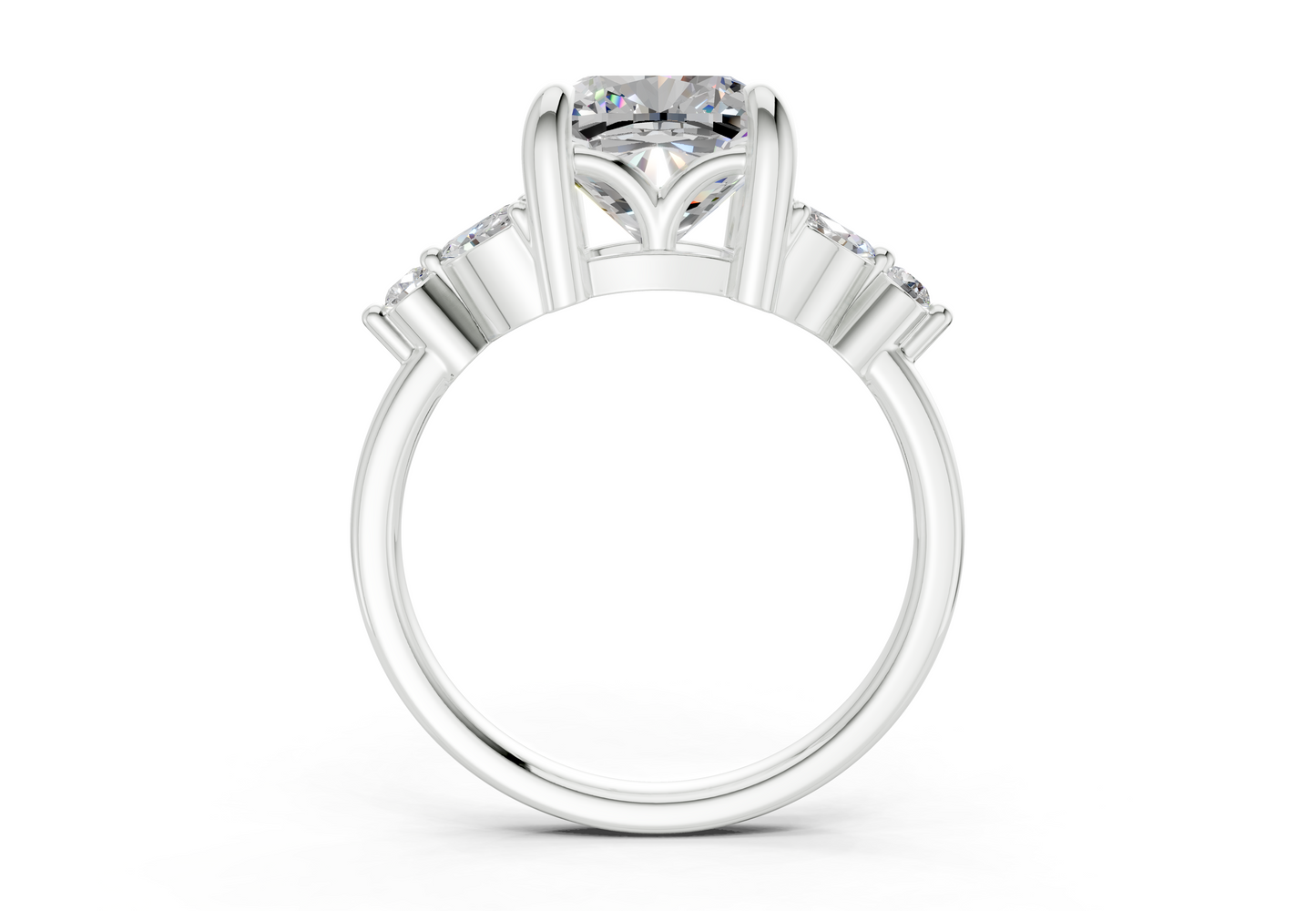 Elysium Diamond Accent Cushion Square Cut 1.9mm Engagement Ring
