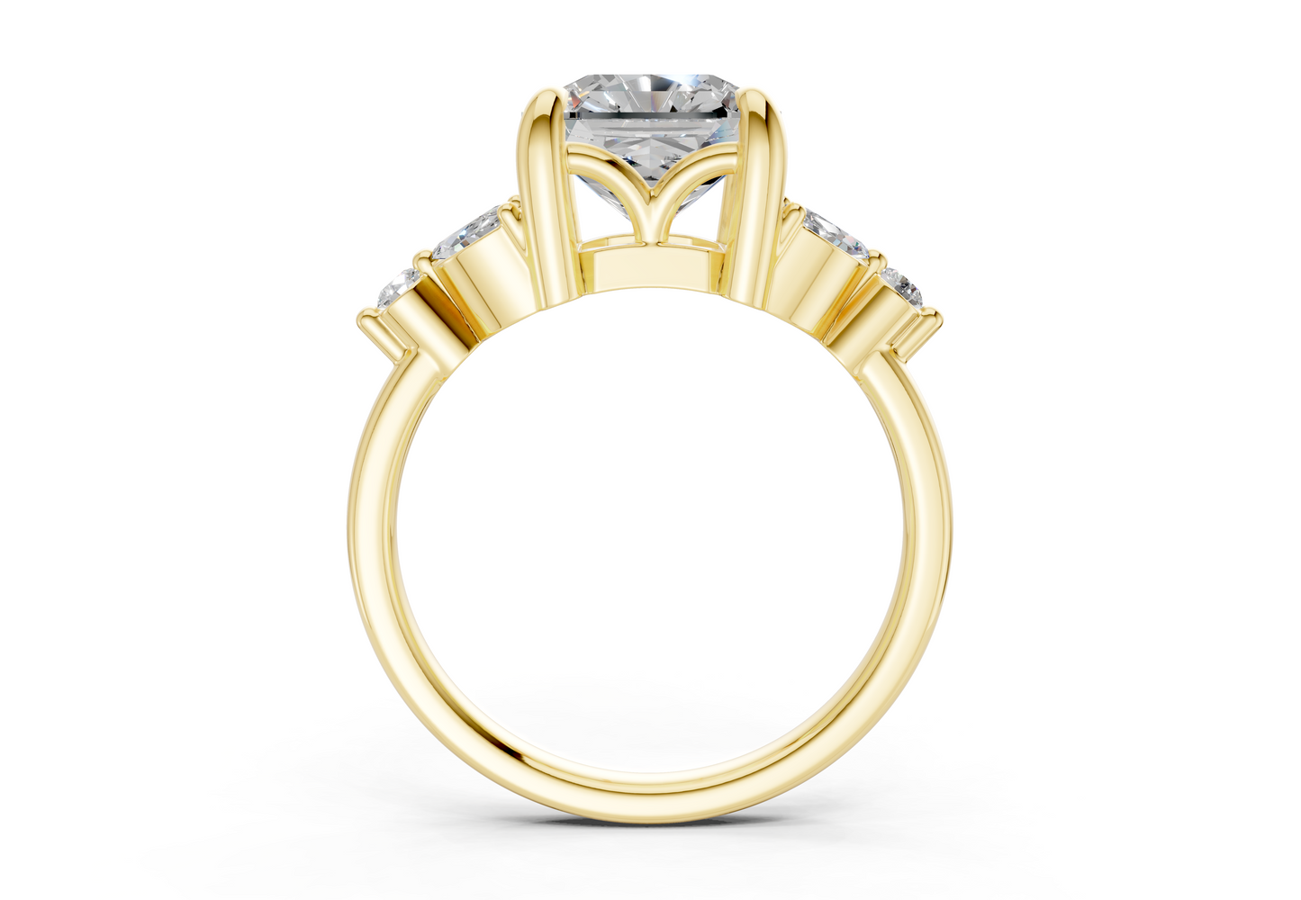 Elysium Diamond Accent Radiant Square Cut 1.9mm Engagement Ring