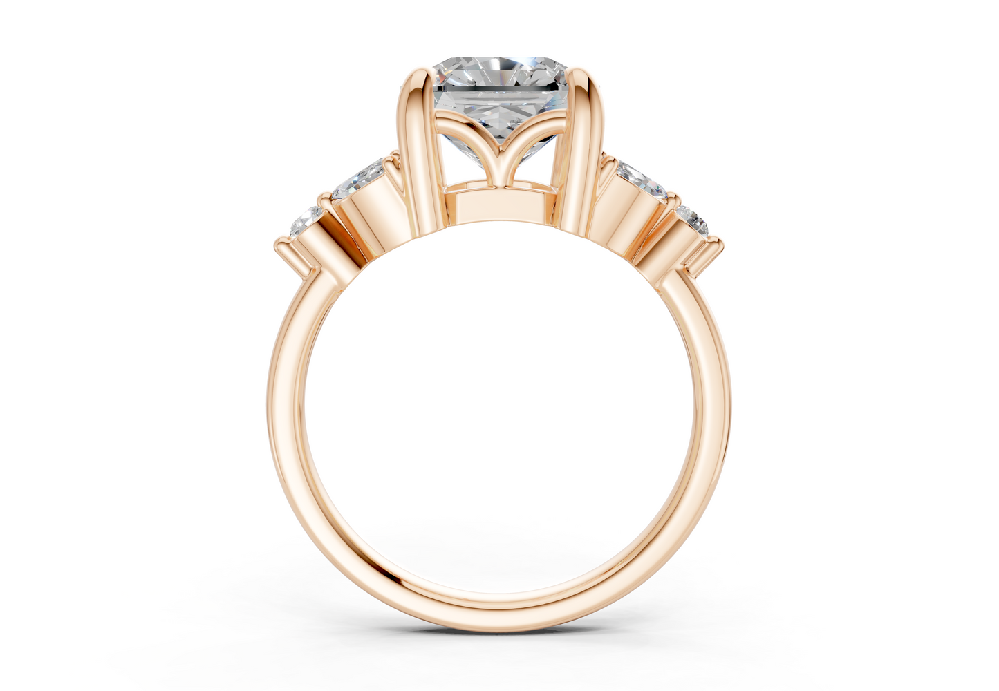 Elysium Diamond Accent Radiant Square Cut 1.9mm Engagement Ring
