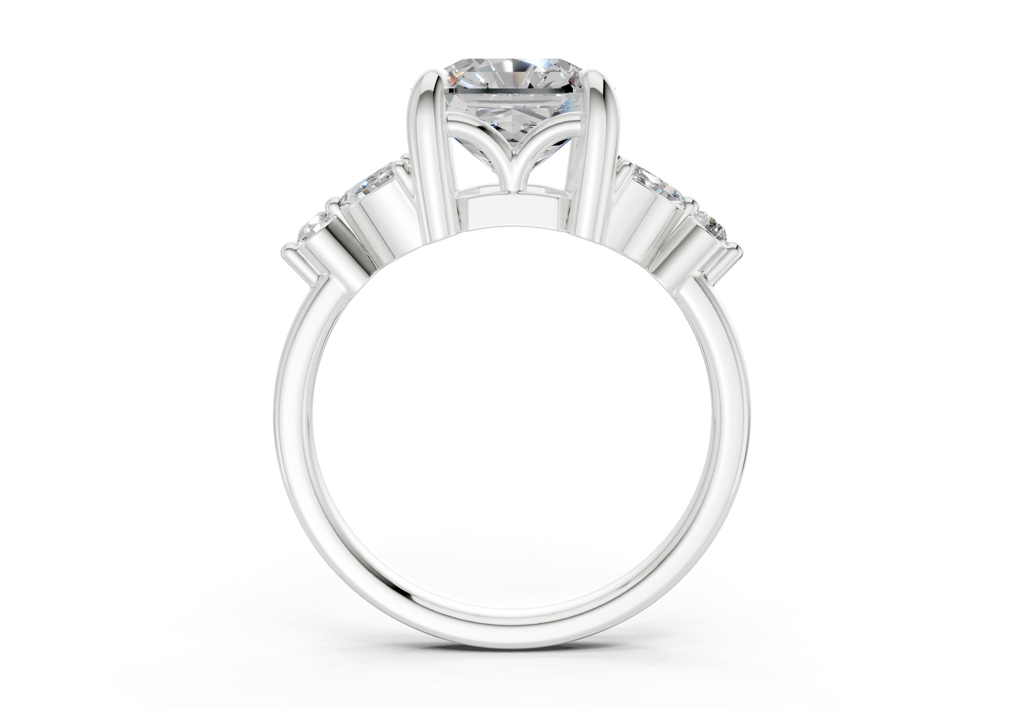 Elysium Diamond Accent Radiant Square Cut 1.9mm Engagement Ring