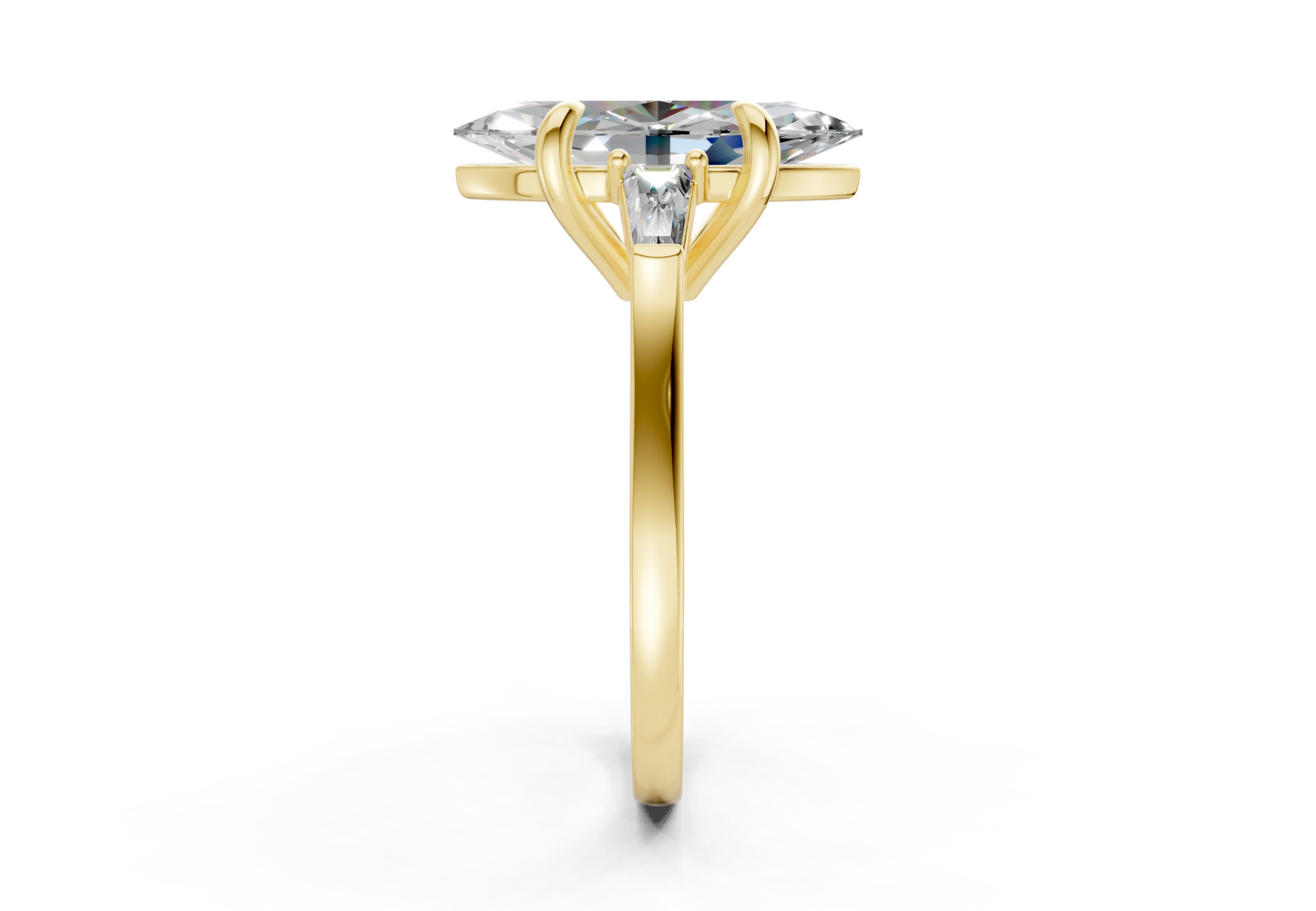 Isla Diamond Three Stone Marquise Cut 1.8mm Engagement Ring