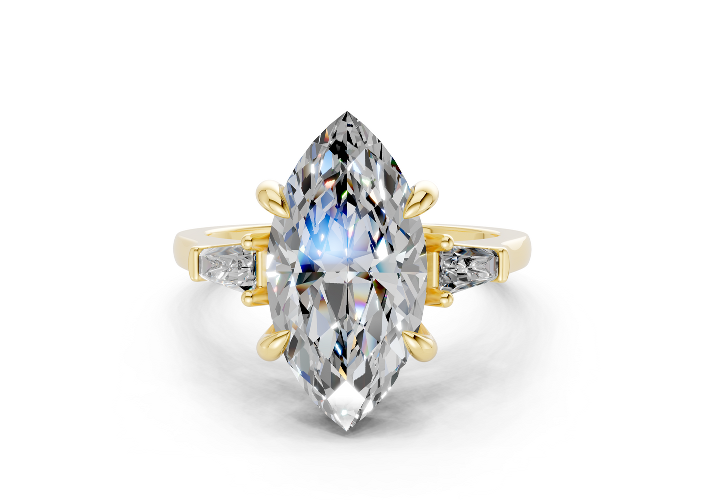 Isla Diamond Three Stone Marquise Cut 1.8mm Engagement Ring