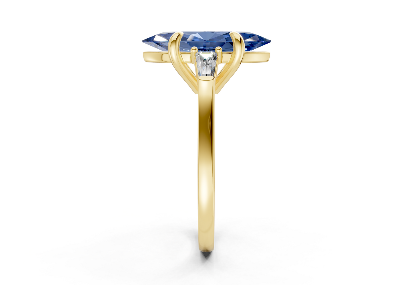 Isla Sapphire Gemstone Three Stone Marquise Cut 1.8mm Engagement Ring