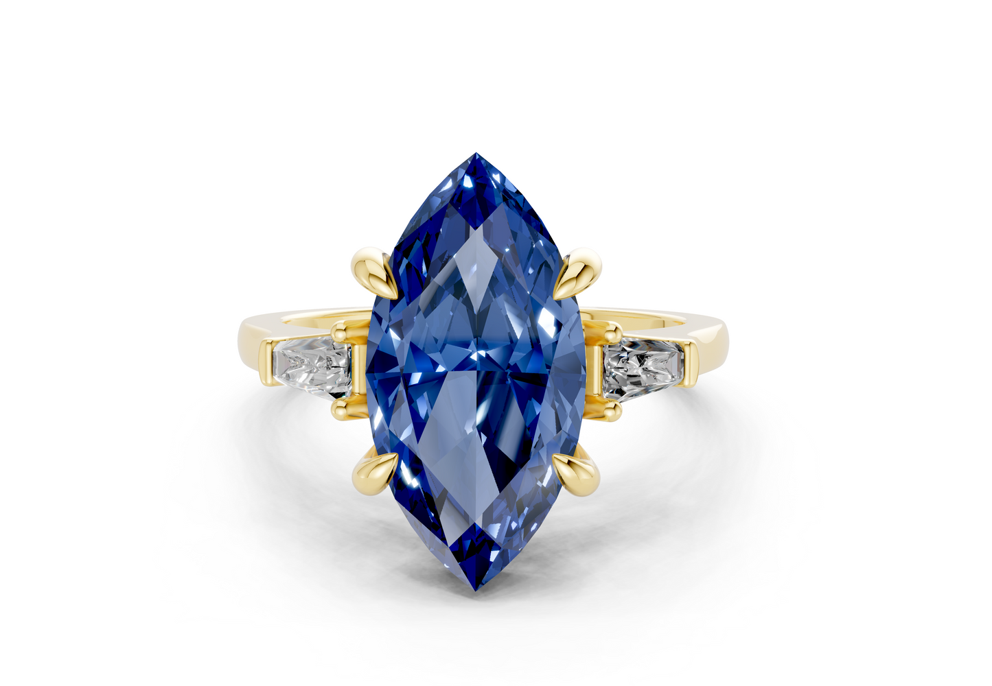 Isla Sapphire Gemstone Three Stone Marquise Cut 1.8mm Engagement Ring