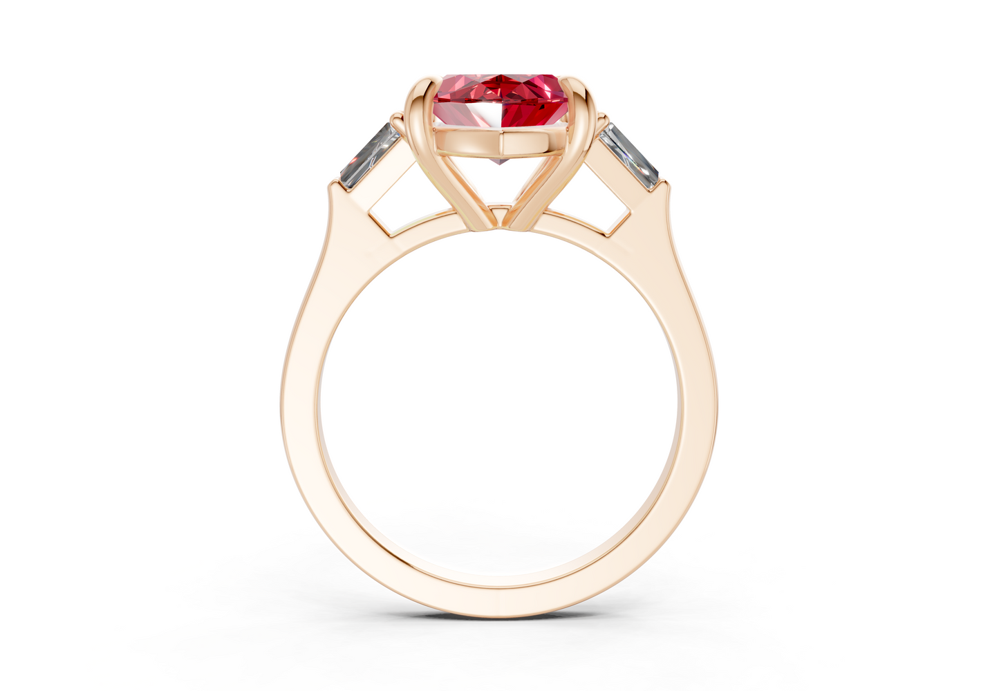 Isla Ruby Gemstone Three Stone Marquise Cut 1.8mm Engagement Ring