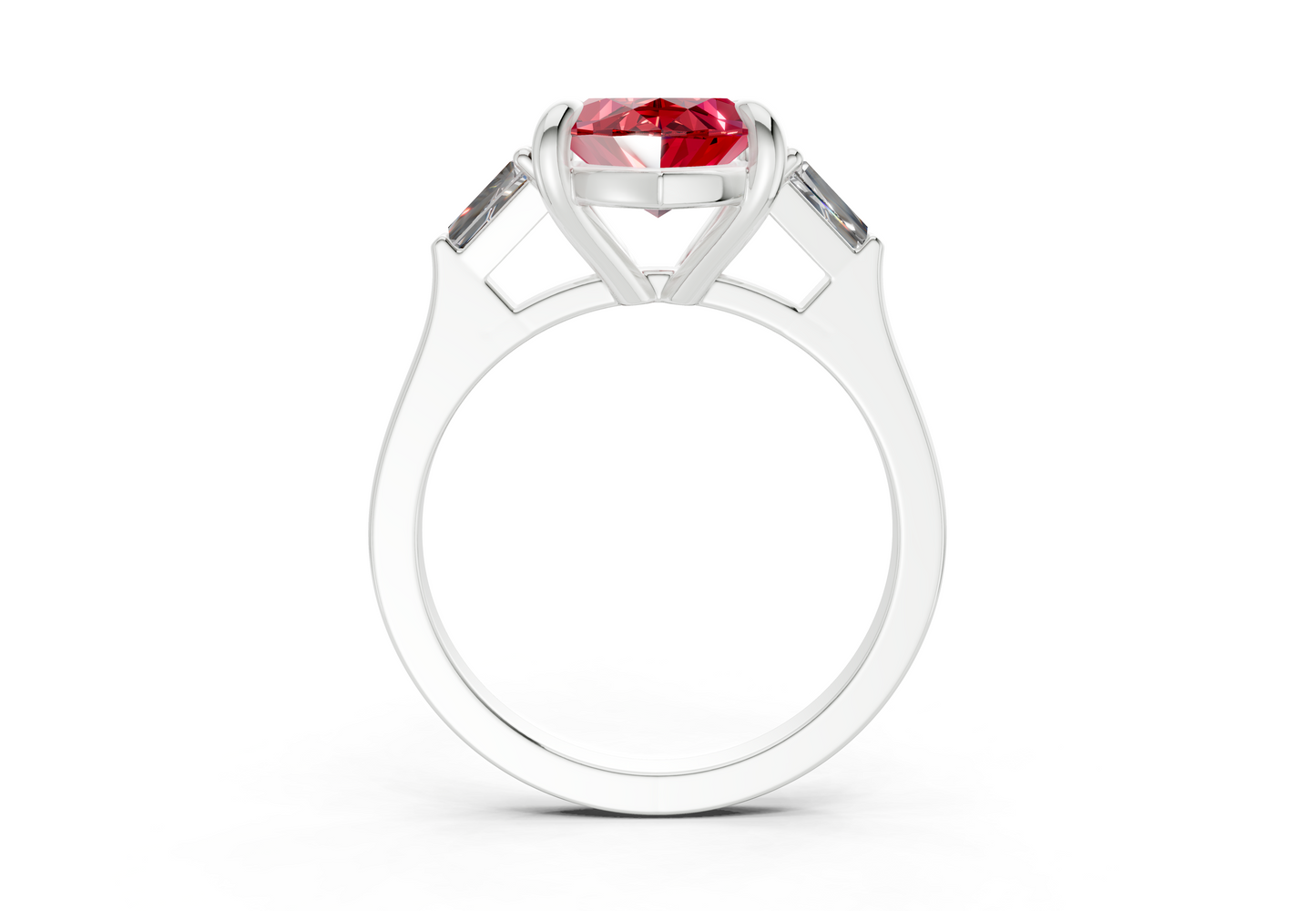 Isla Ruby Gemstone Three Stone Marquise Cut 1.8mm Engagement Ring