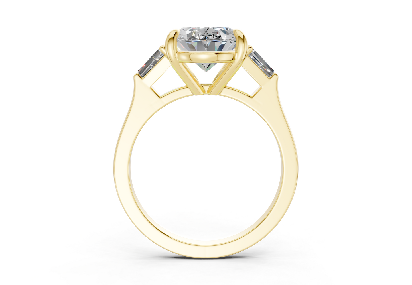 Isla Diamond Three Stone Oval Cut 1.8mm Engagement Ring