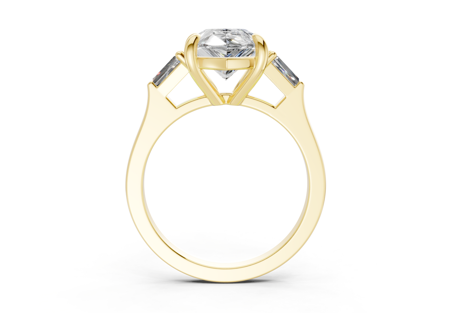 Isla Diamond Three Stone Pear Cut 1.8mm Engagement Ring