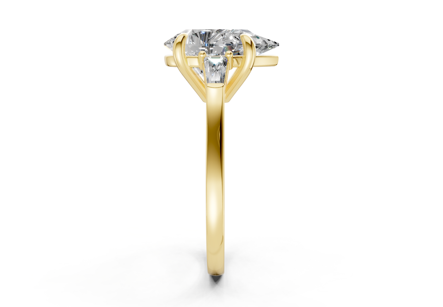 Isla Diamond Three Stone Pear Cut 1.8mm Engagement Ring