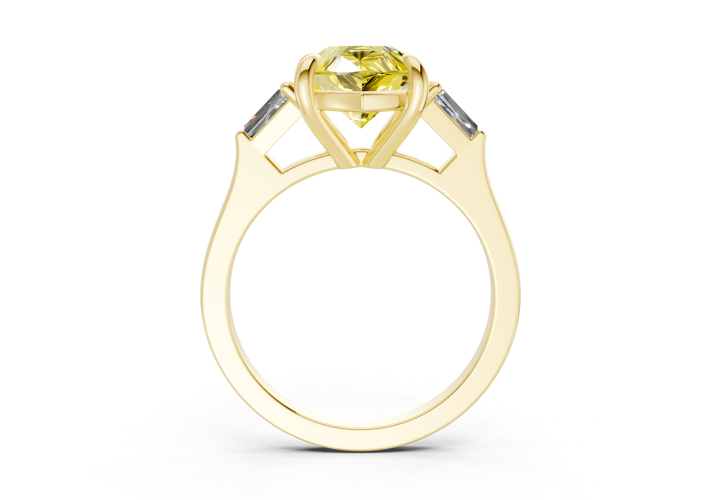 Isla Yellow Diamond Three Stone Pear Cut 1.8mm Engagement Ring