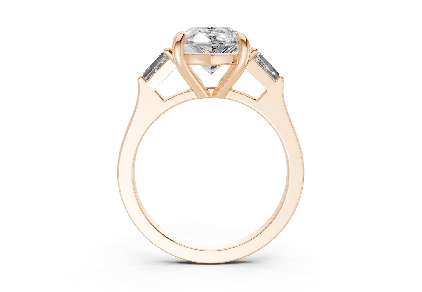 Isla Diamond Three Stone Pear Cut 1.8mm Engagement Ring