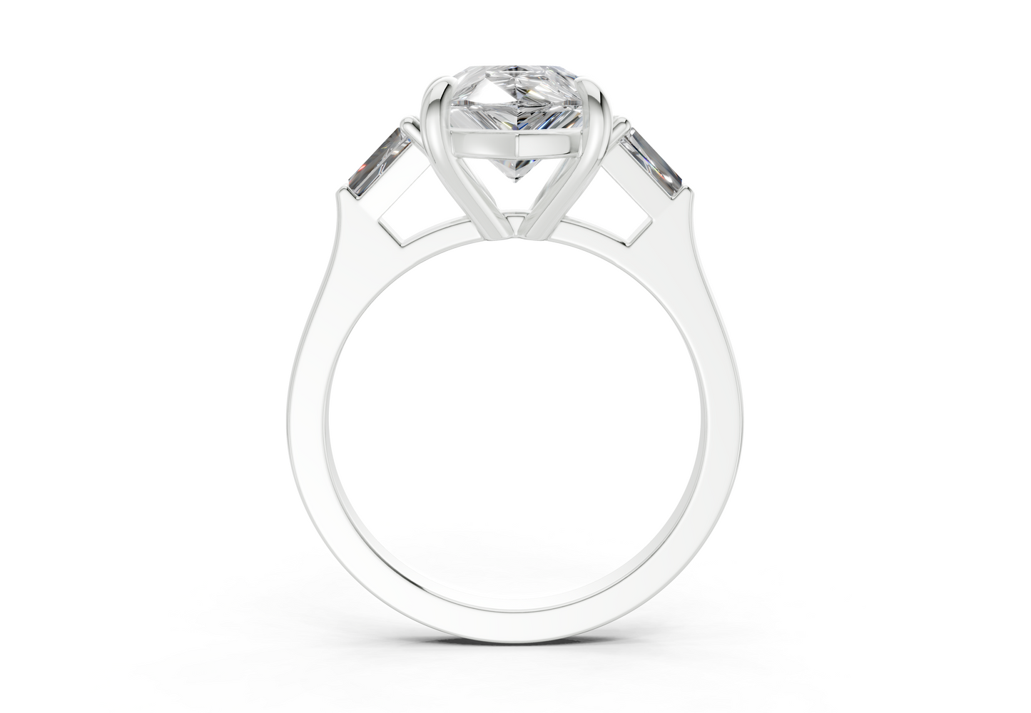 Isla Diamond Three Stone Pear Cut 1.8mm Engagement Ring