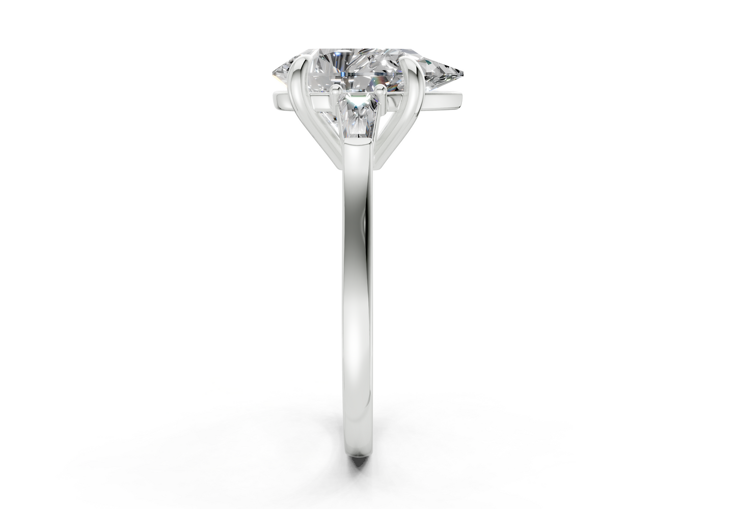 Isla Diamond Three Stone Pear Cut 1.8mm Engagement Ring