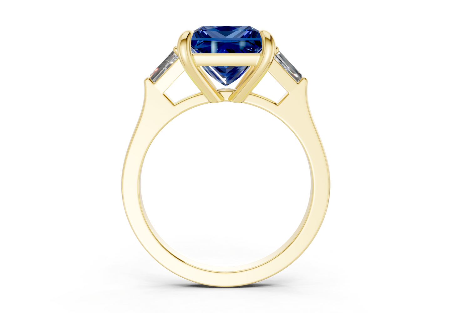 Isla Sapphire Gemstone Three Stone Princess Cut 1.8mm Engagement Ring