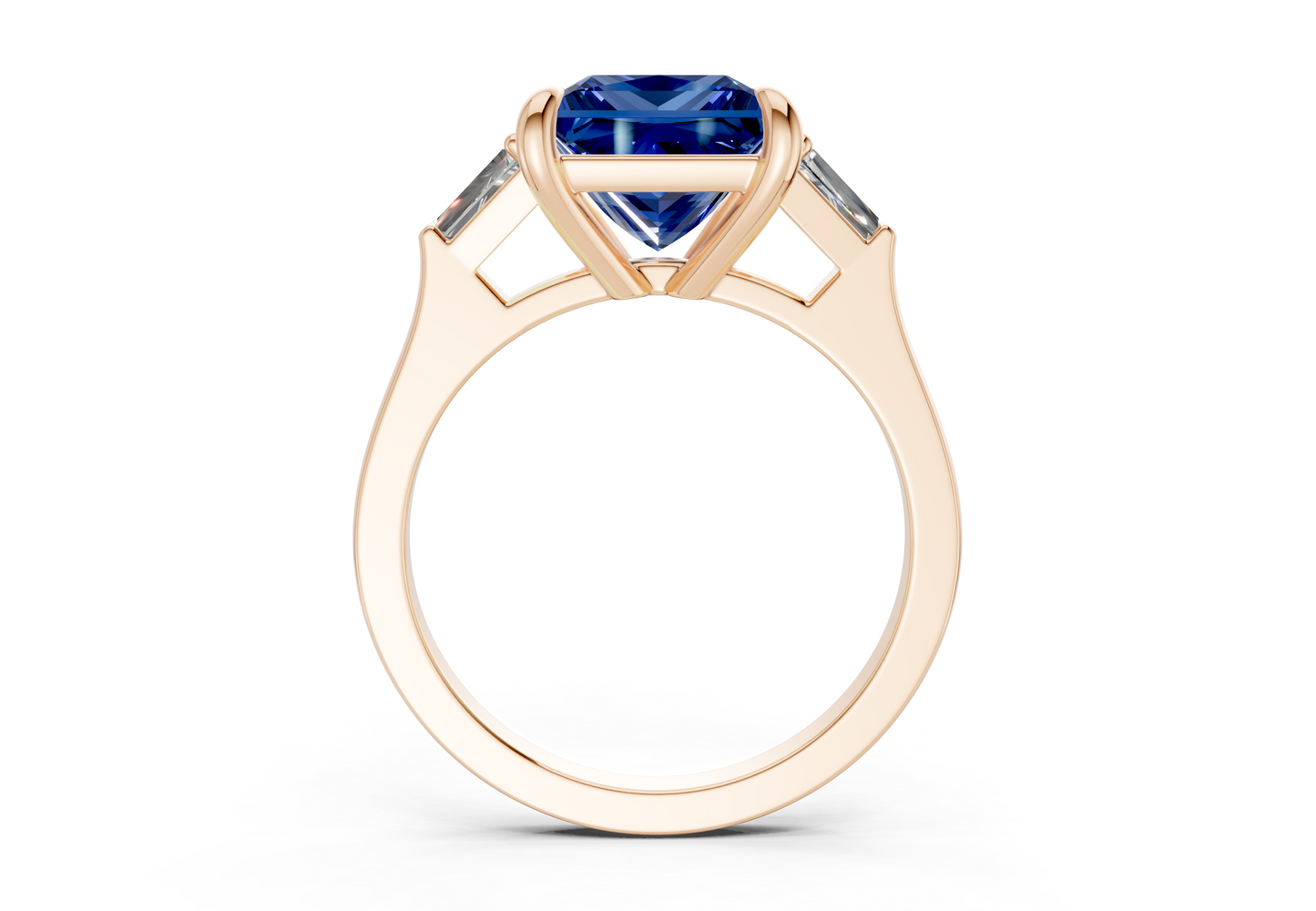 Isla Sapphire Gemstone Three Stone Princess Cut 1.8mm Engagement Ring