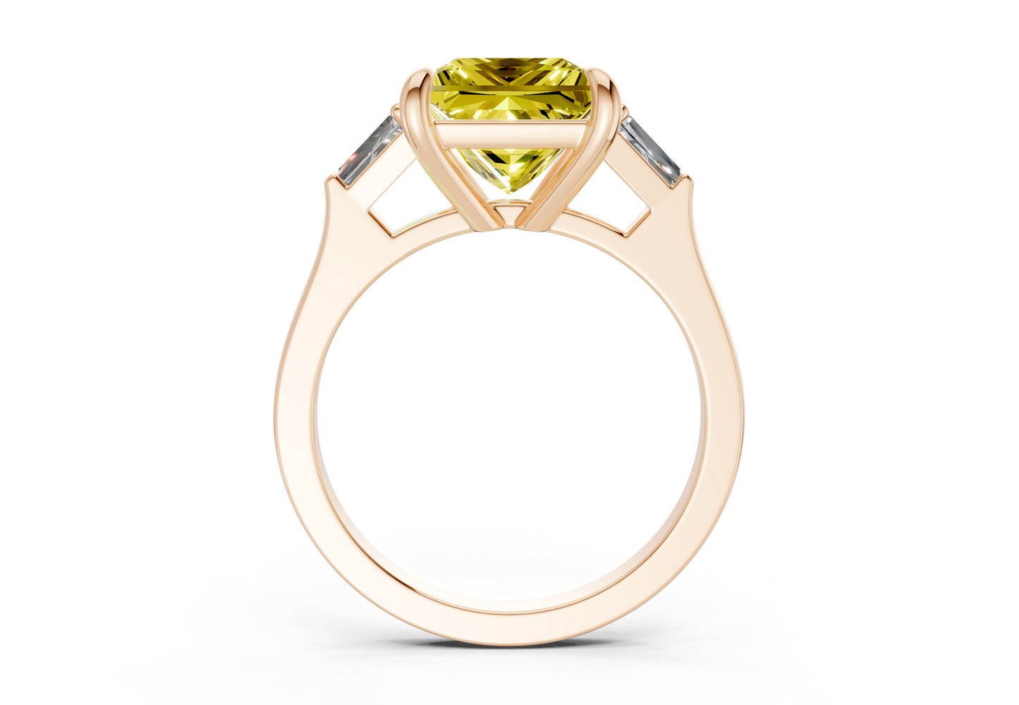 Isla Yellow Diamond Three Stone Princess Cut 1.8mm Engagement Ring