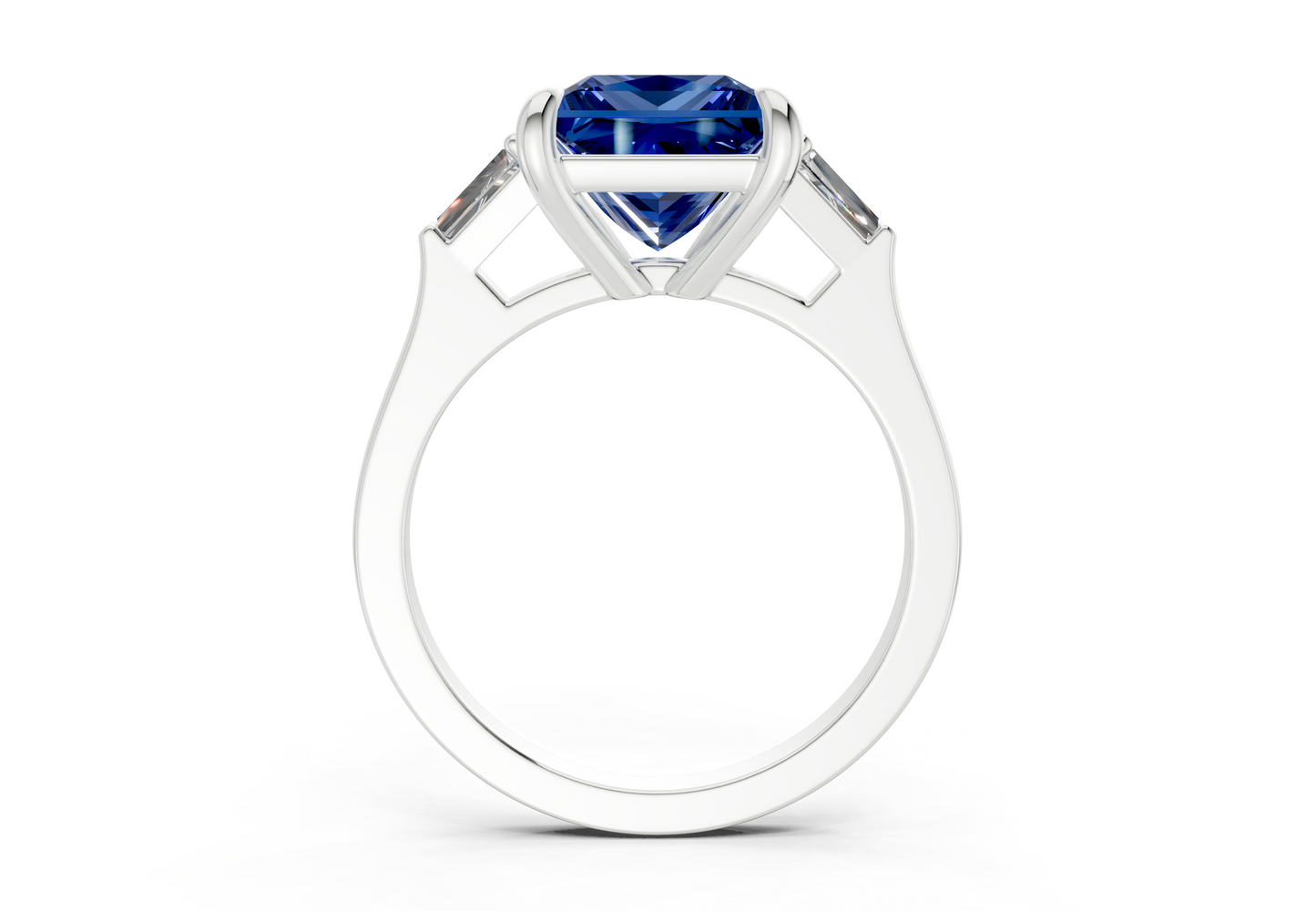 Isla Sapphire Gemstone Three Stone Princess Cut 1.8mm Engagement Ring