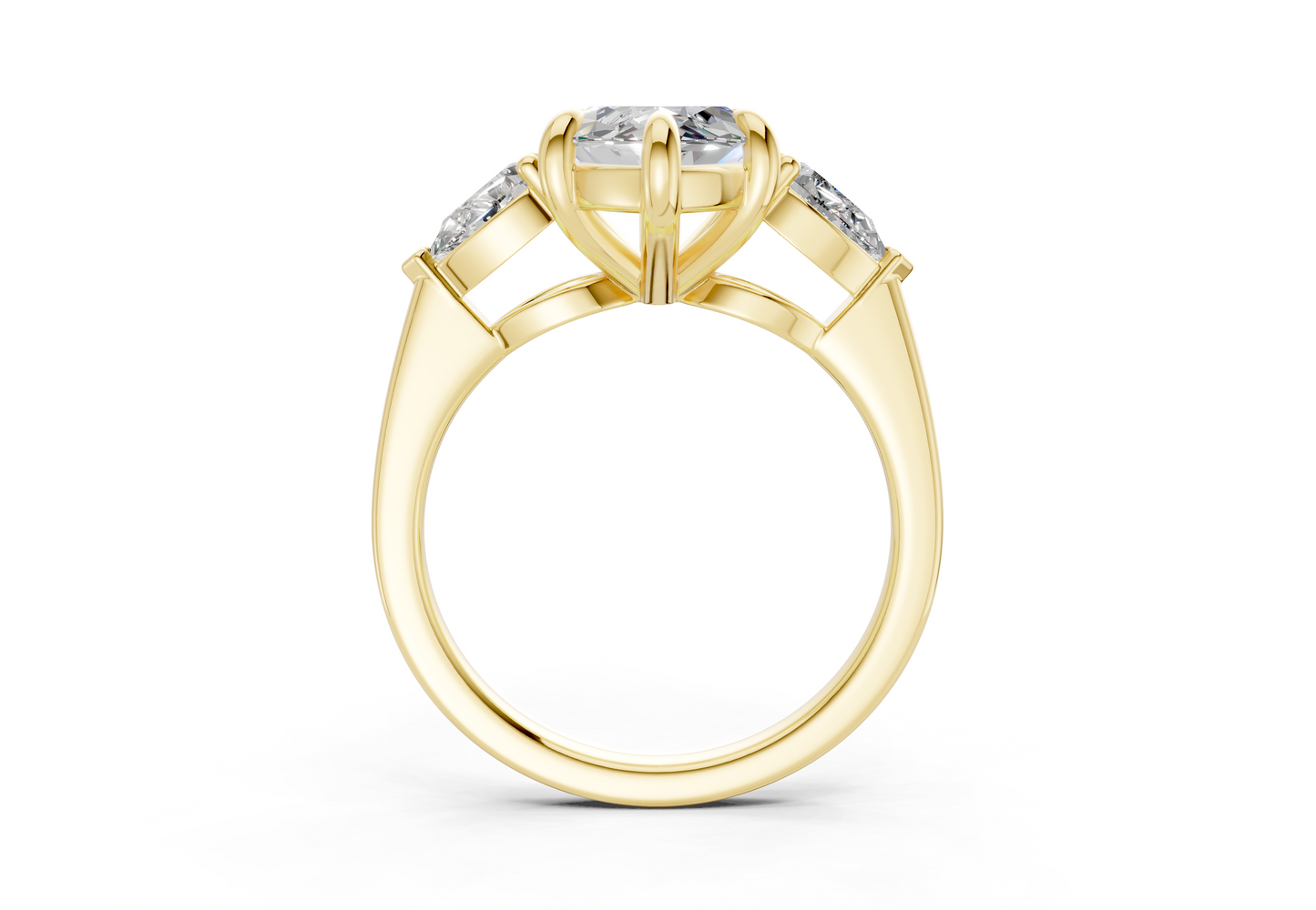 Vine Diamond Three Stone Marquise Cut 1.8mm Engagement Ring