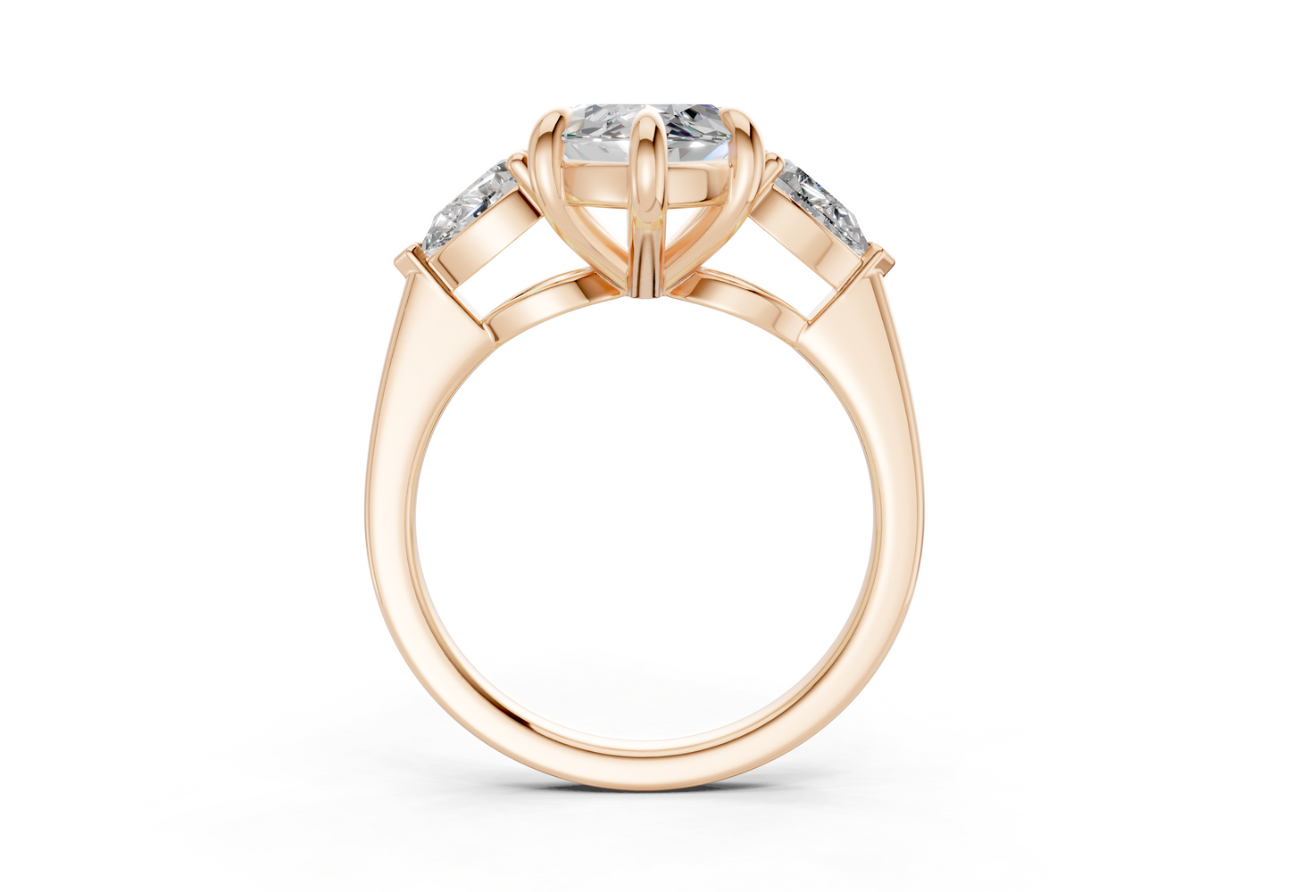 Vine Diamond Three Stone Marquise Cut 1.8mm Engagement Ring