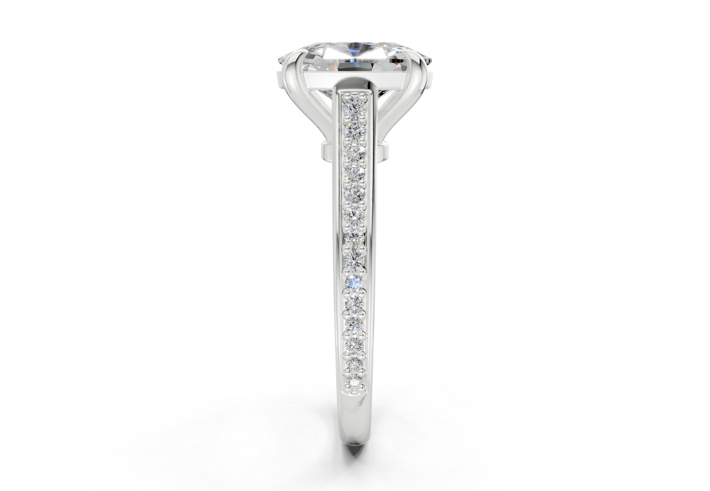 Adeline Diamond Pave Elongated Cushion Cut 2mm Engagement Ring
