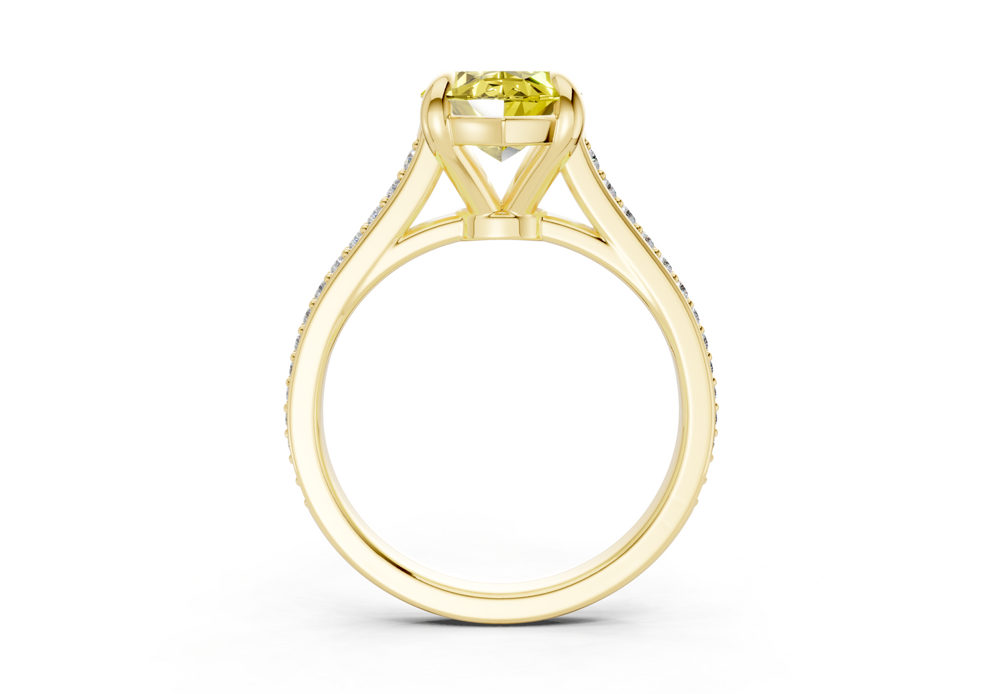 Adeline Yellow Diamond Pave Marquise Cut 2mm Engagement Ring