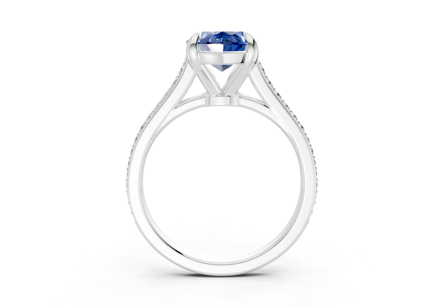 Adeline Sapphire Gemstone Pave Marquise Cut 2mm Engagement Ring