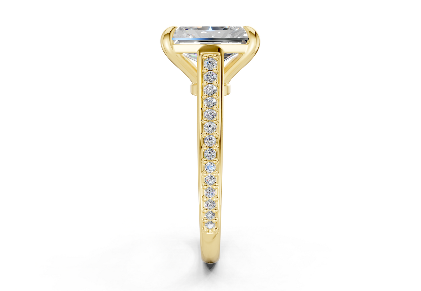 Adeline Diamond Pave Radiant Cut 2mm Engagement Ring