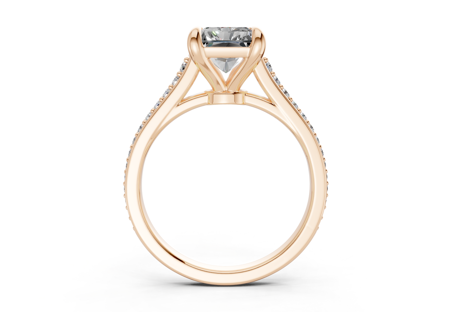Adeline Diamond Pave Radiant Cut 2mm Engagement Ring
