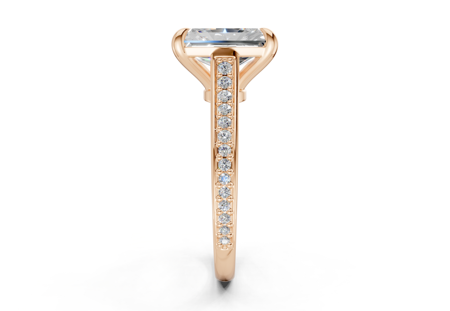 Adeline Diamond Pave Radiant Cut 2mm Engagement Ring