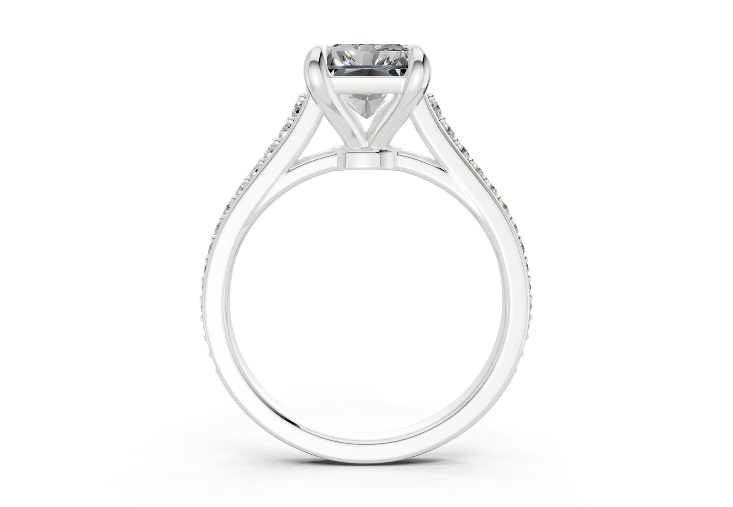 Adeline Diamond Pave Radiant Cut 2mm Engagement Ring