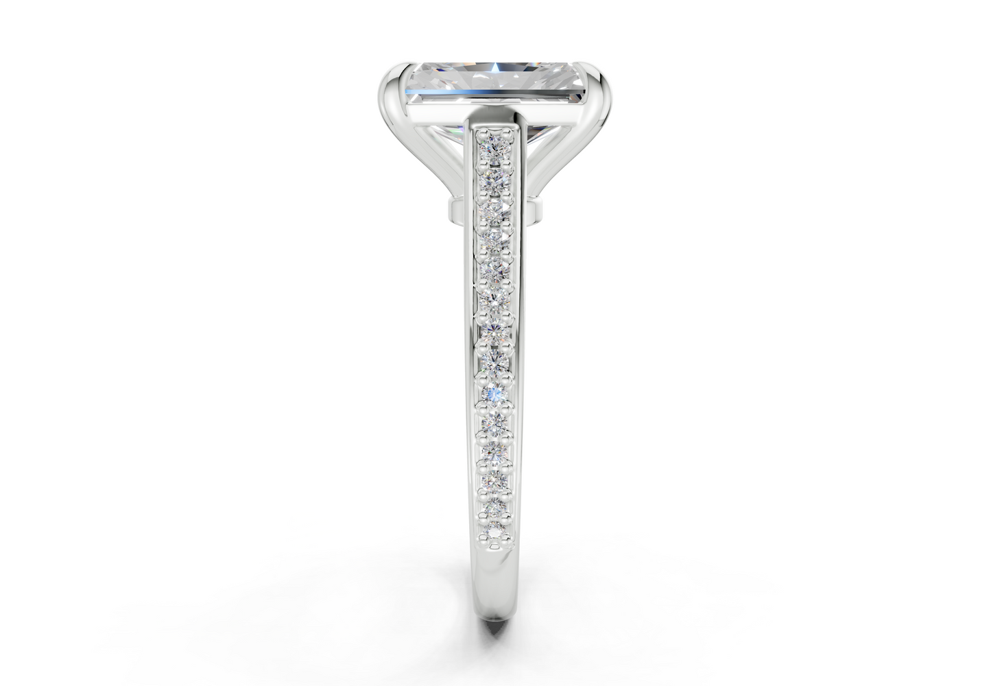 Adeline Diamond Pave Radiant Cut 2mm Engagement Ring