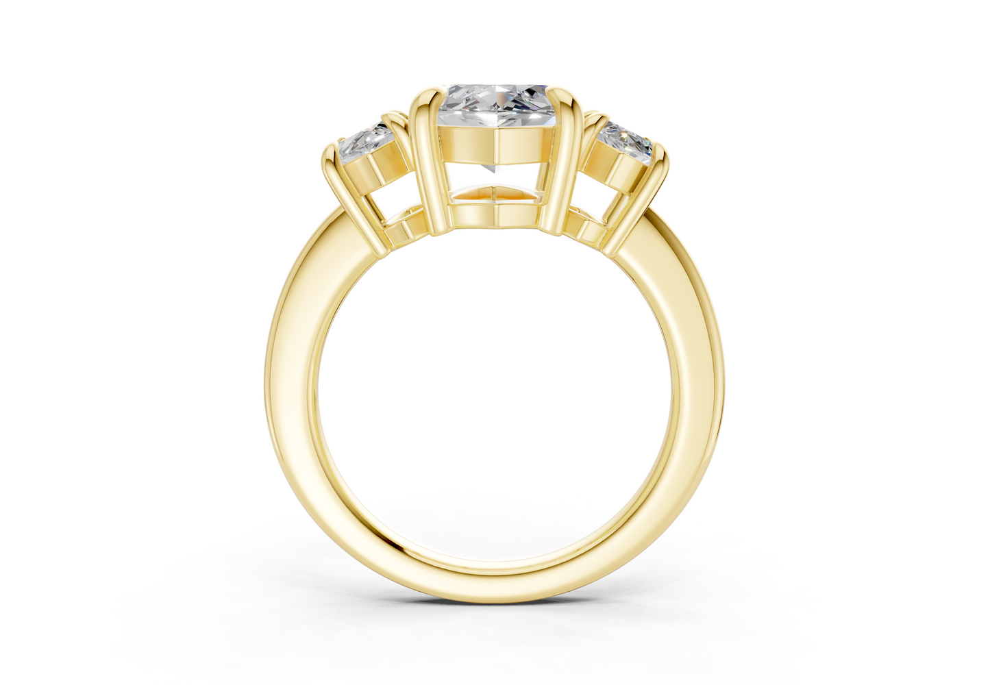 Valencia Diamond Three Stone Marquise Cut 2mm Engagement Ring