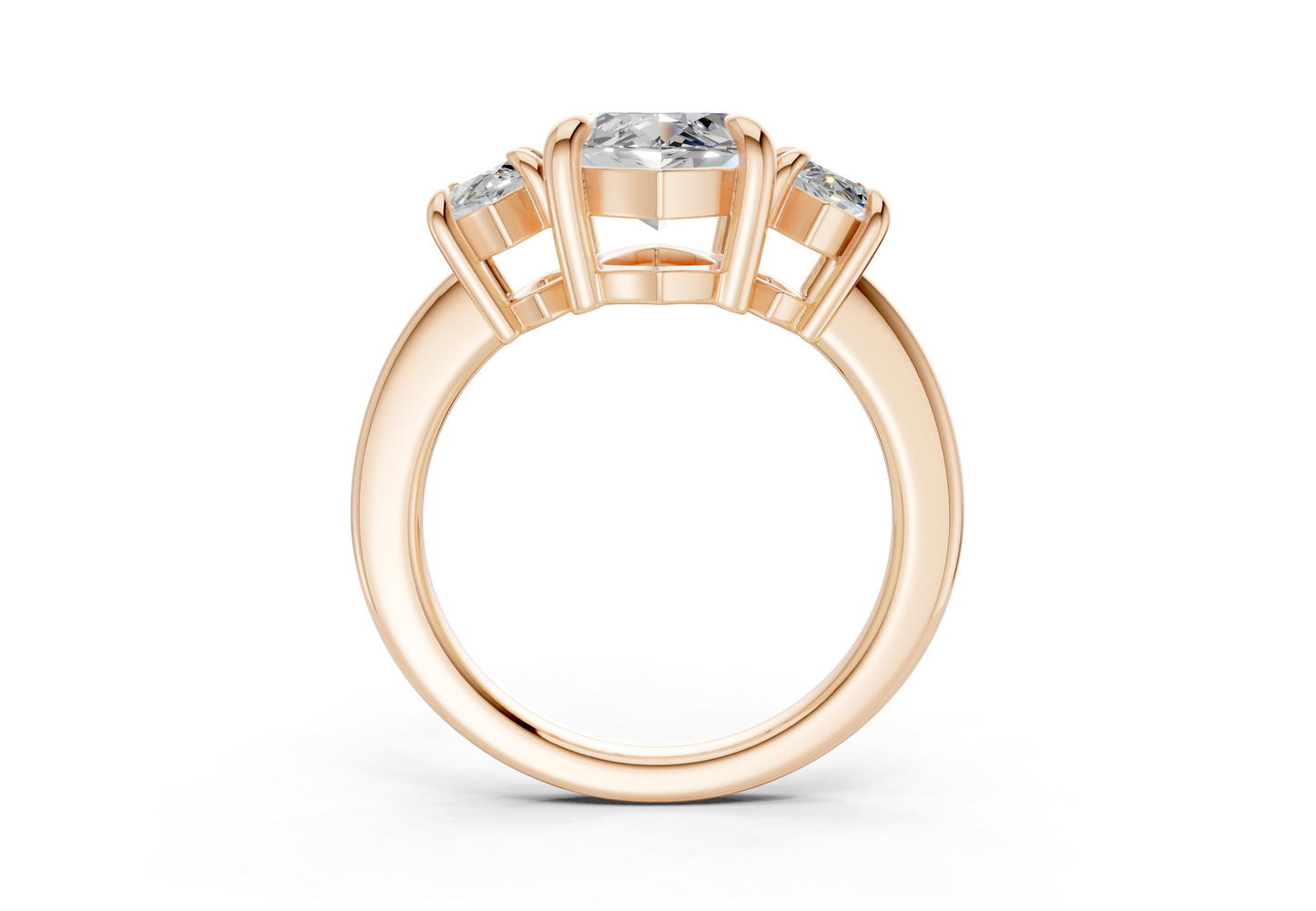 Valencia Diamond Three Stone Marquise Cut 2mm Engagement Ring
