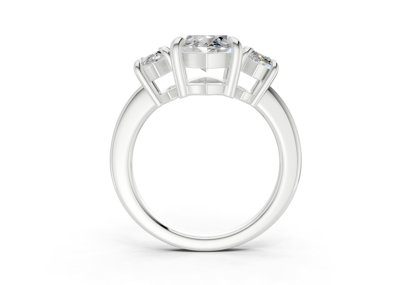 Valencia Diamond Three Stone Marquise Cut 2mm Engagement Ring