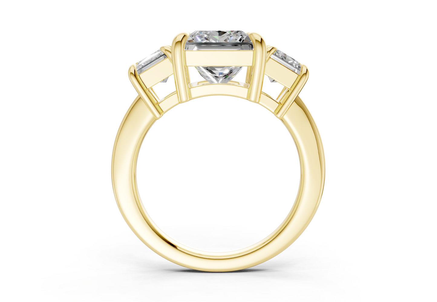 Valencia Diamond Three Stone Princess Cut 2mm Engagement Ring