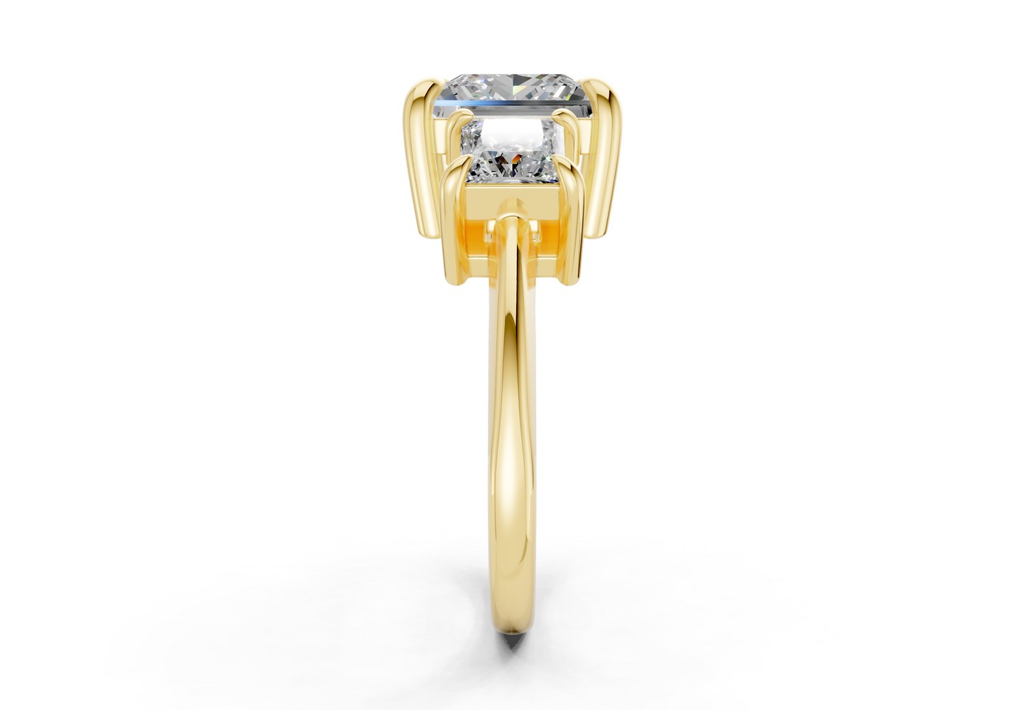 Valencia Diamond Three Stone Princess Cut 2mm Engagement Ring