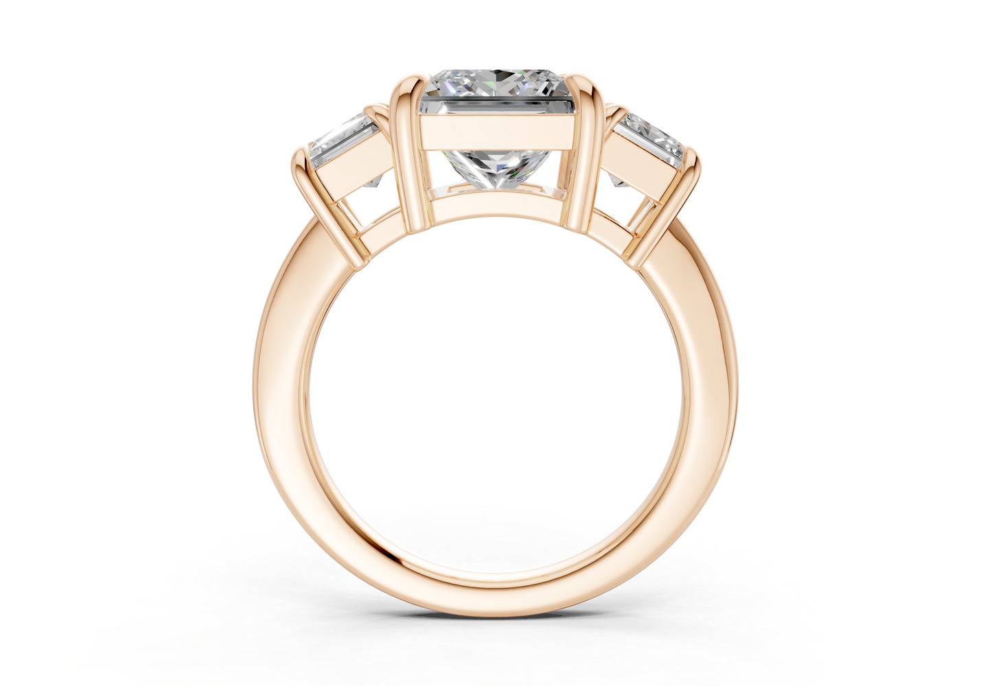 Valencia Diamond Three Stone Princess Cut 2mm Engagement Ring