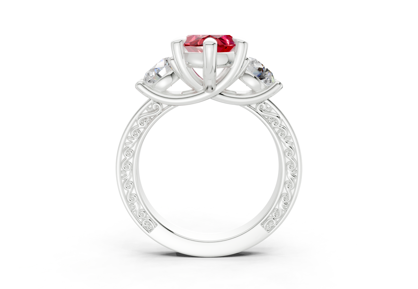 Zara Ruby Gemstone Vintage Marquise Cut 3mm Engagement Ring