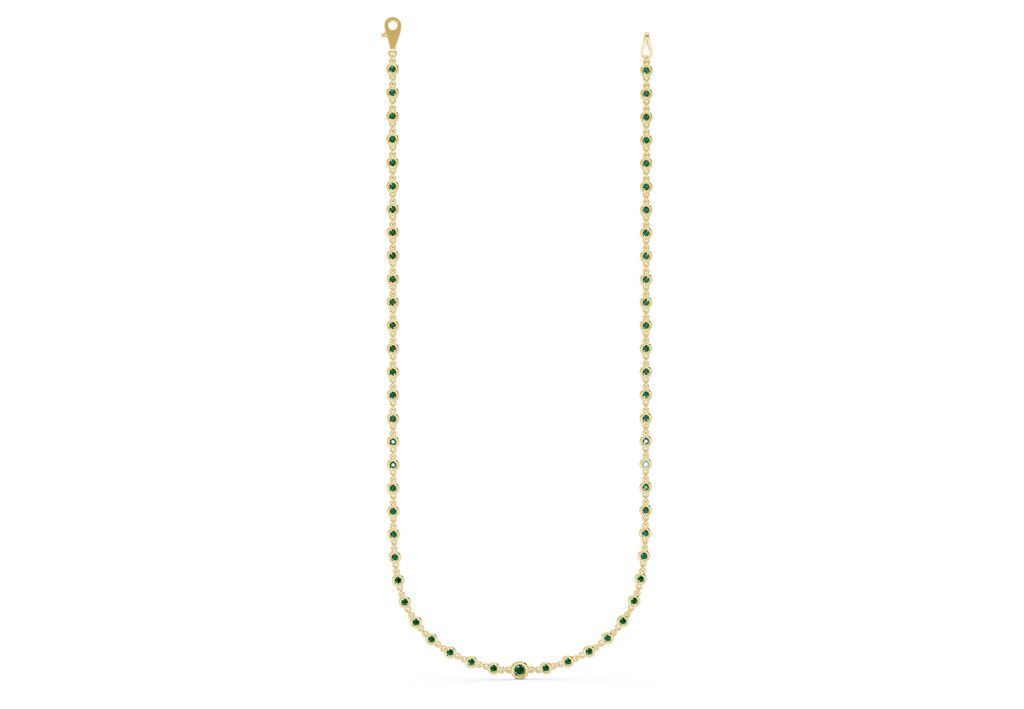 Eternal Emerald Gemstone Stationed Necklace 2 Carat Total Wt.