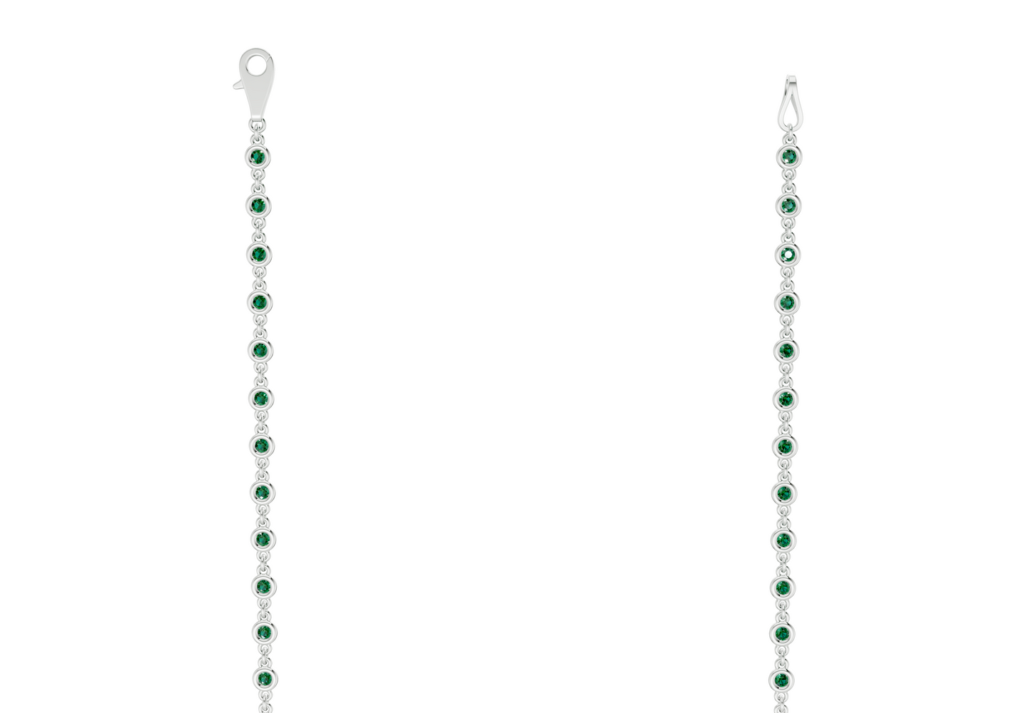 Eternal Emerald Gemstone Stationed Necklace 2 Carat Total Wt.