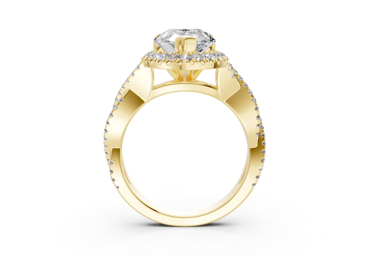 The Twist Halo Engagement Ring
