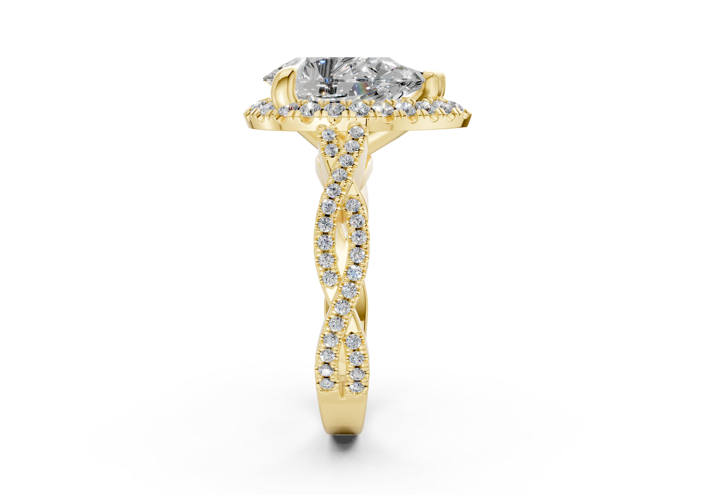 The Twist Halo Engagement Ring