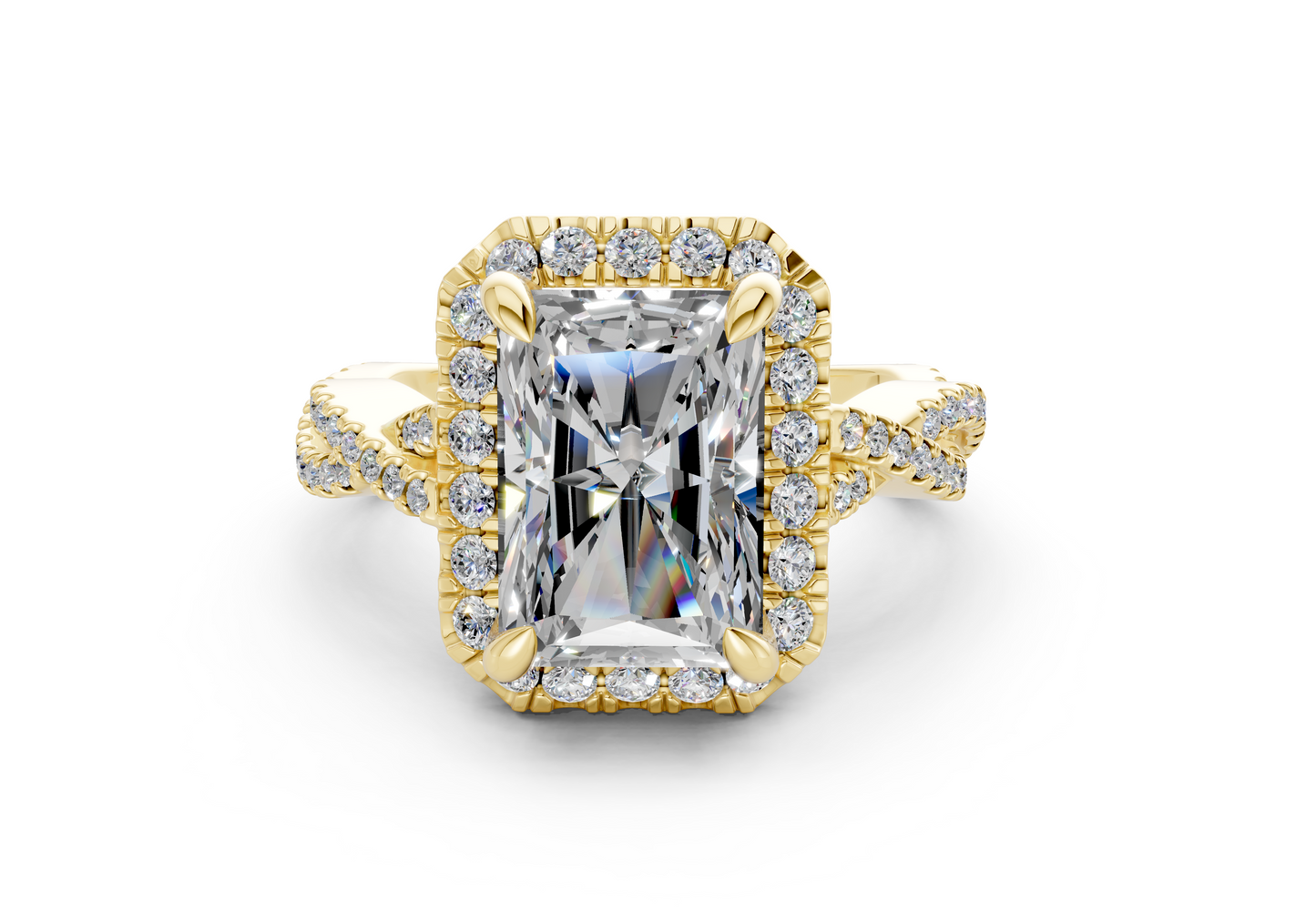 The Twist Halo Engagement Ring