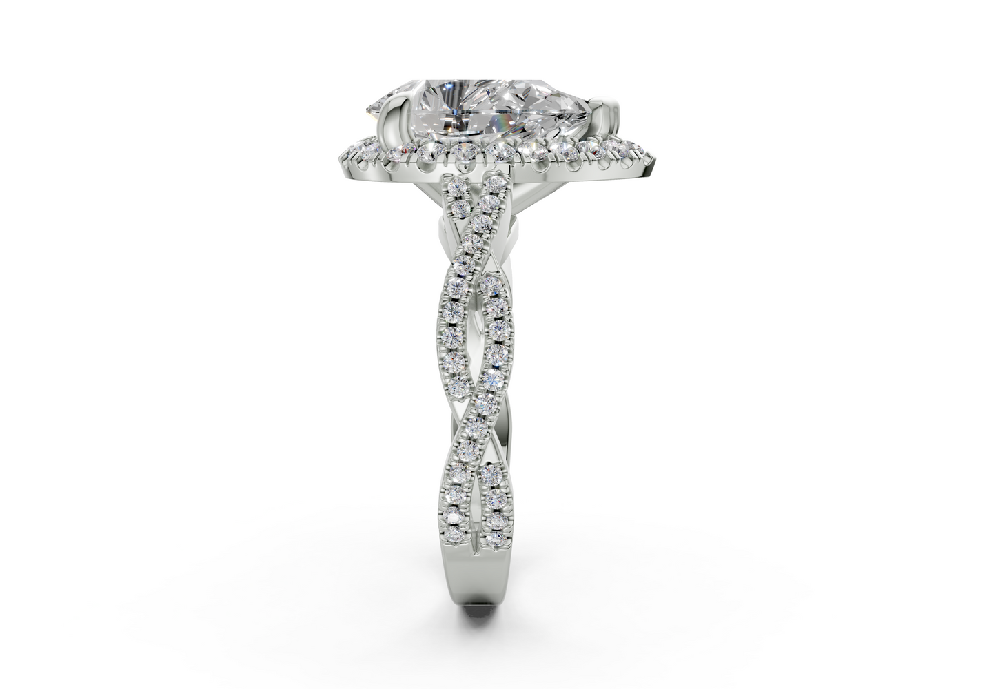 The Twist Halo Engagement Ring