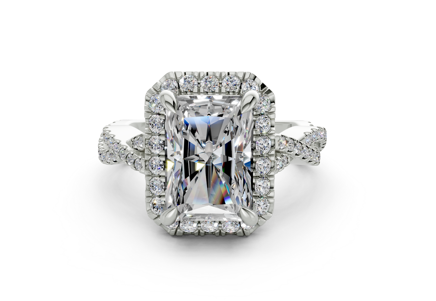 The Twist Halo Engagement Ring