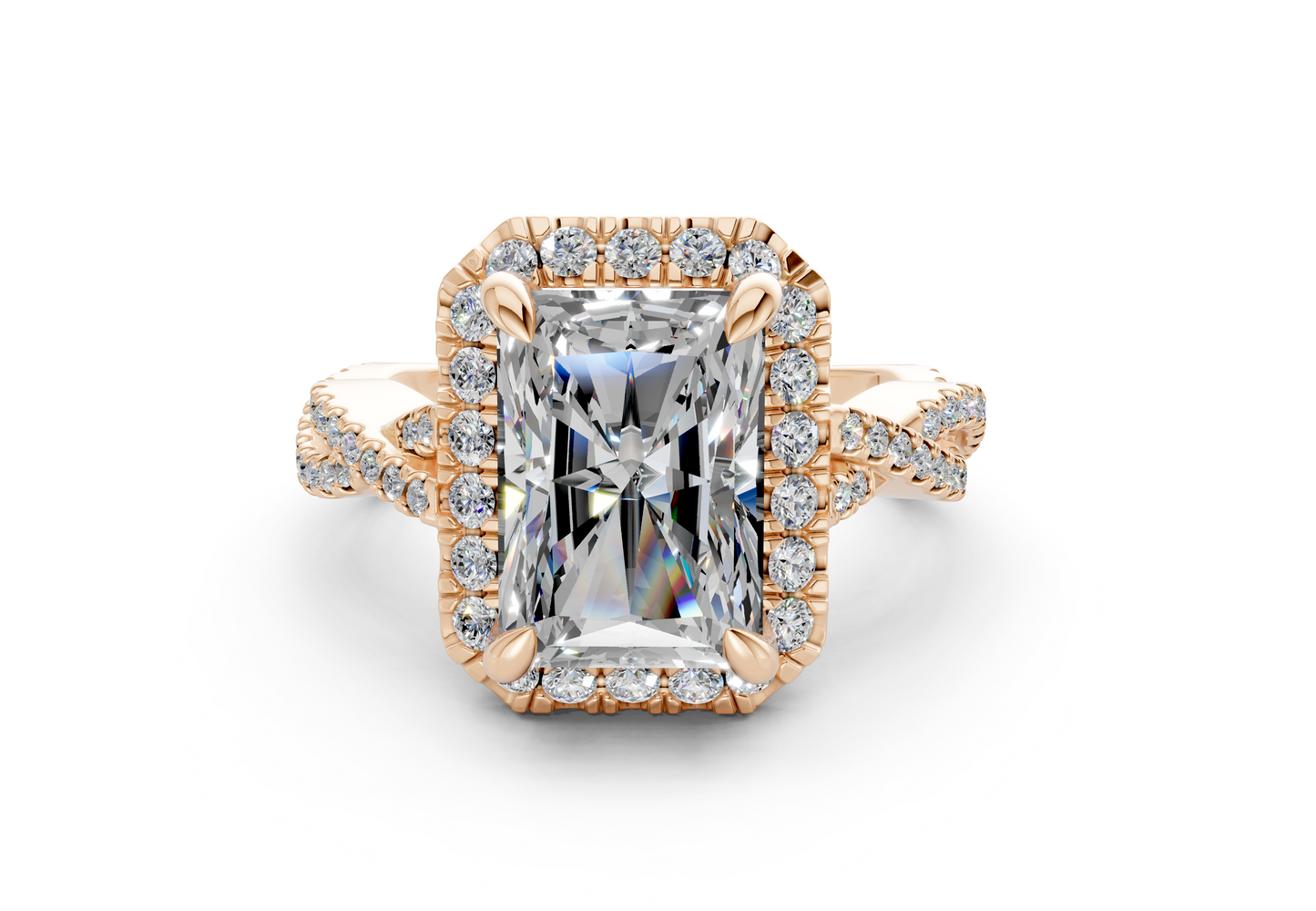 The Twist Halo Engagement Ring